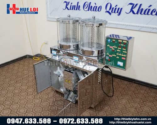 Máy sắc thuốc bắc kèm đóng túi tự động 2 nồi đun