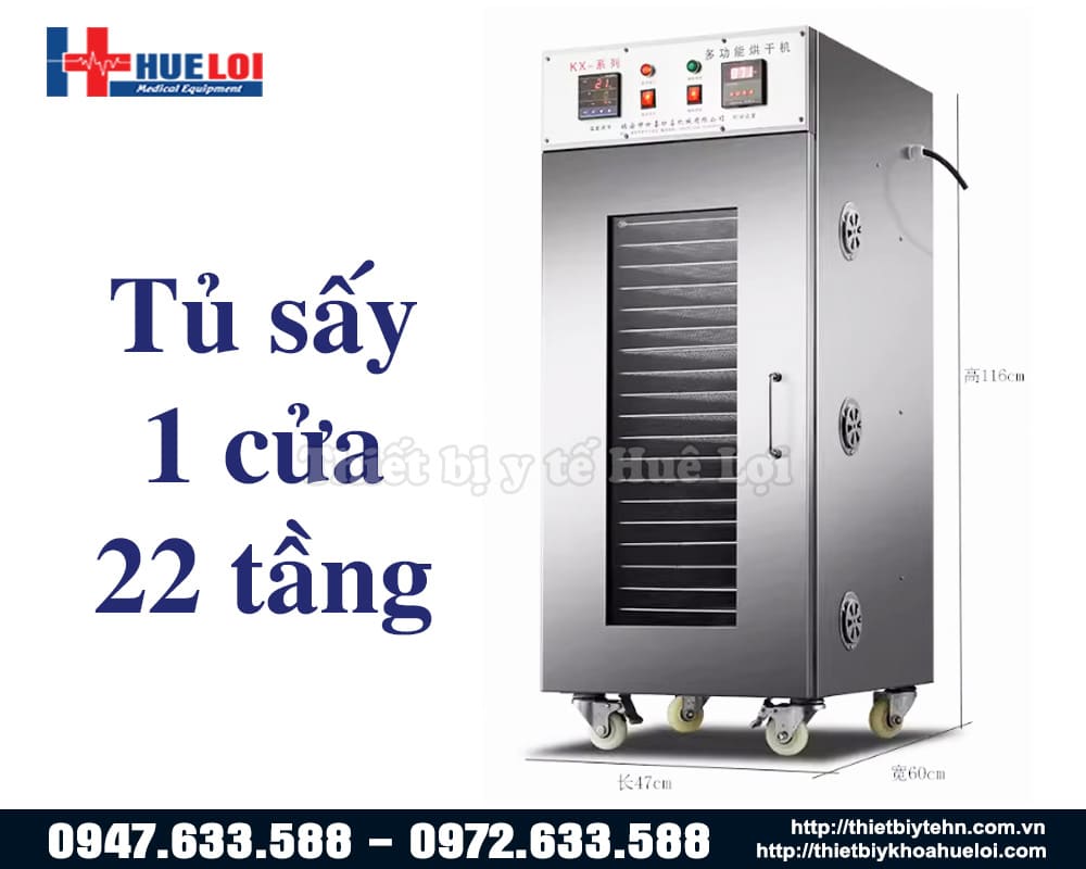 Tủ sấy dược liệu đa năng 1 cửa 22 tầng