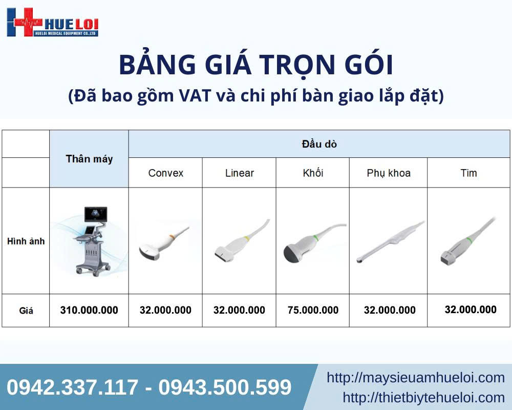 Bảng gi&aacute; m&aacute;y si&ecirc;u &acirc;m b&agrave;n đẩy EDAN LX85