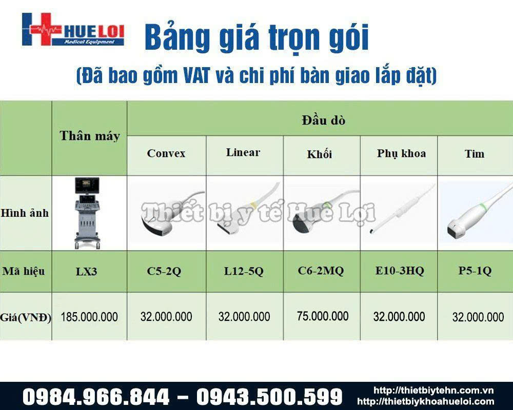 Bảng gi&aacute; m&aacute;y si&ecirc;u &acirc;m chẩn đo&aacute;n h&igrave;nh ảnh EDAN LX3 