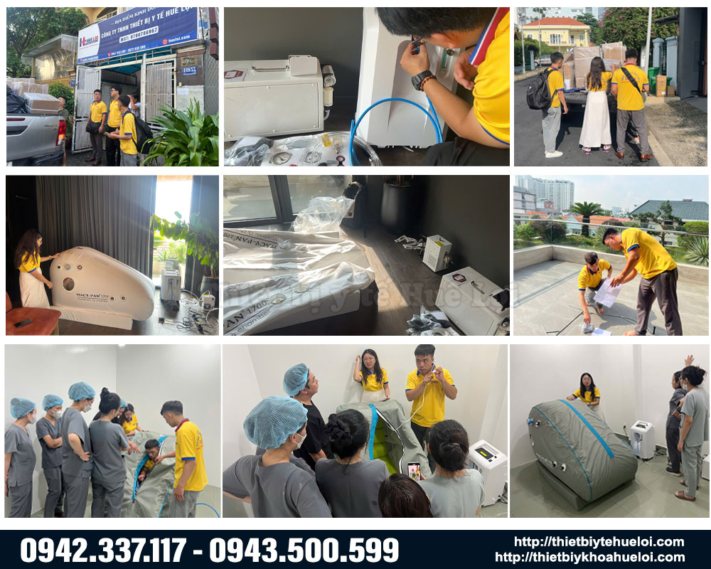 Hu&ecirc; Lợi b&agrave;n giao m&aacute;y điều trị oxy cao &aacute;p cho ph&ograve;ng kh&aacute;m tại TP.HCM