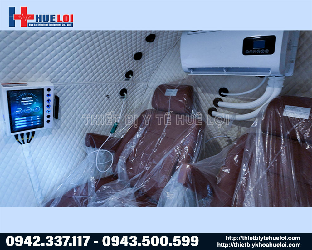 Thiết kế bên trong buồng oxy tăng áp HE5000.