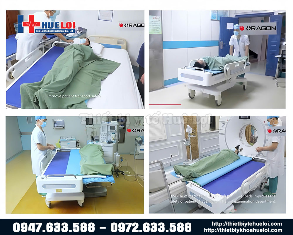 quá trình sử dụng cáng vận chuyển có bàn lăn