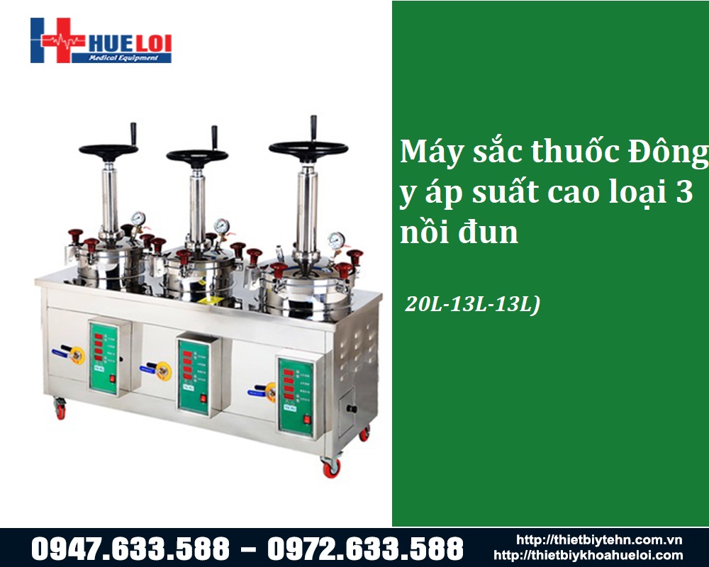 máy sắc thuốc bắc áp suất cao 3 nồi đun