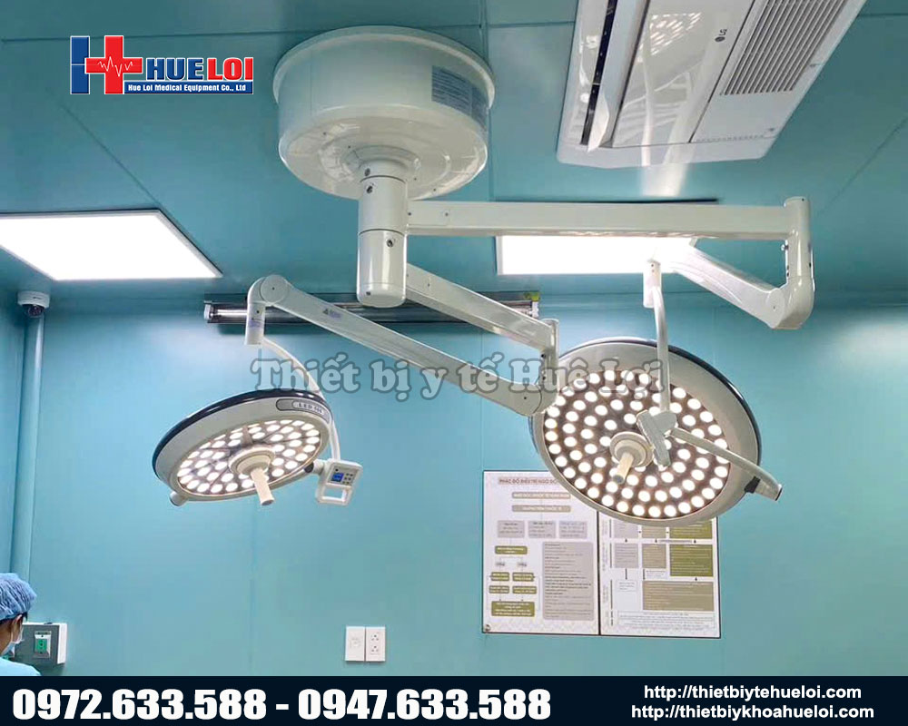 đèn mổ treo trần 2 nhánh không hắt bóng