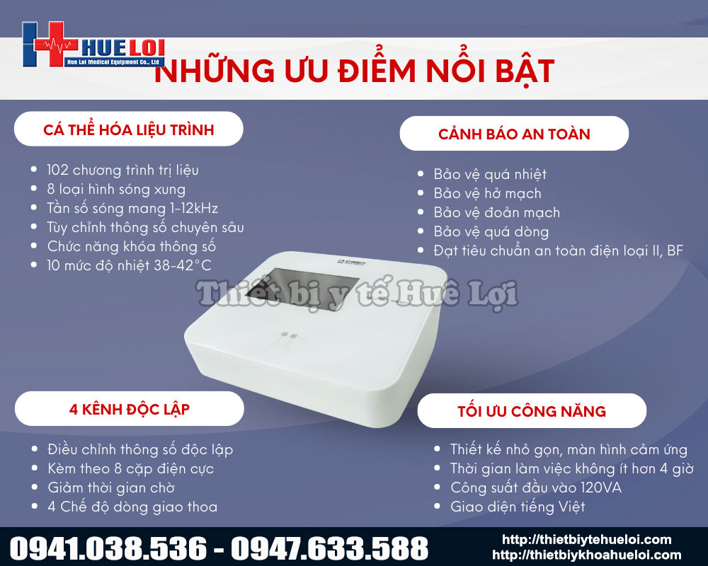 những điểm nổi bật của máy điện xung trung tần HB-ZP30