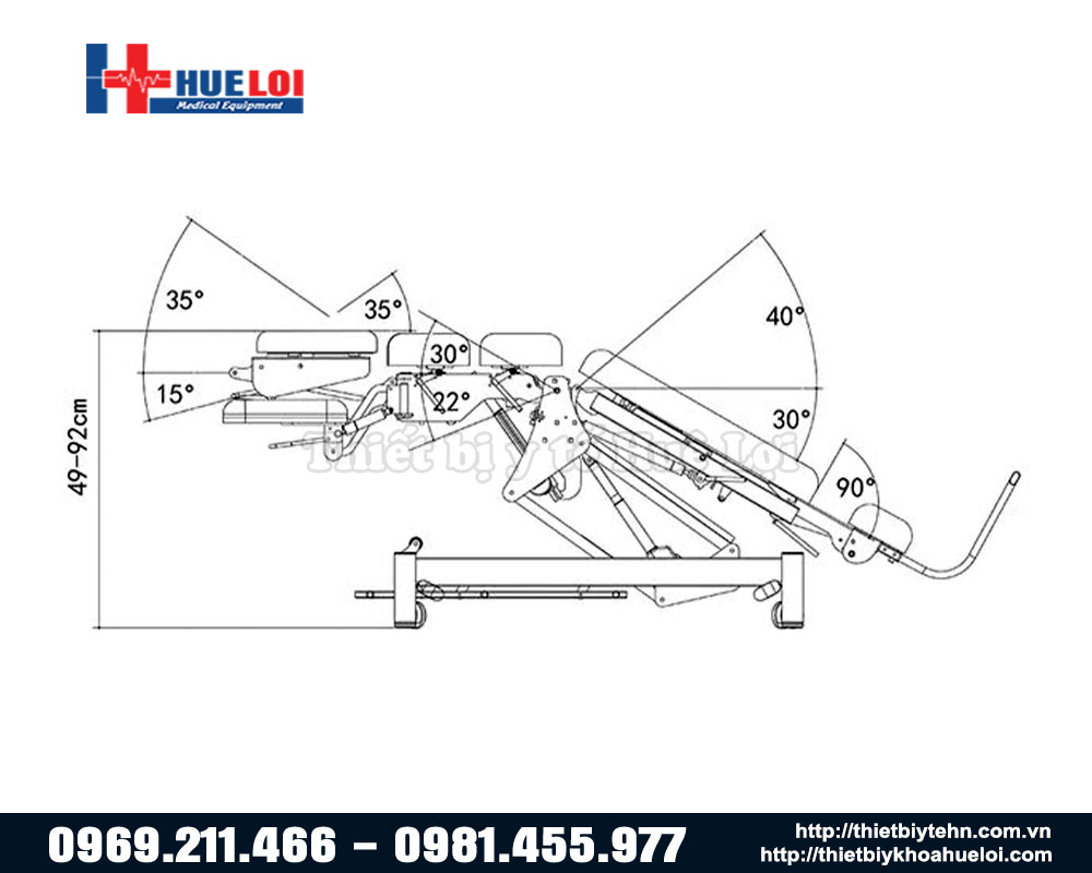 Cấu tạo chi tiết giường tác động cột sống EL07