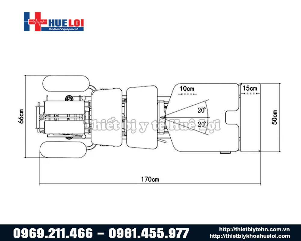 Kích thước các phần đệm giường nắn chỉnh EL07B 