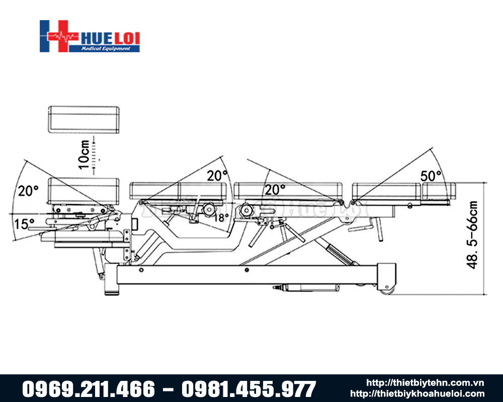 Cấu tạo chi tiết giường tác động cột sống toàn thân EL08B