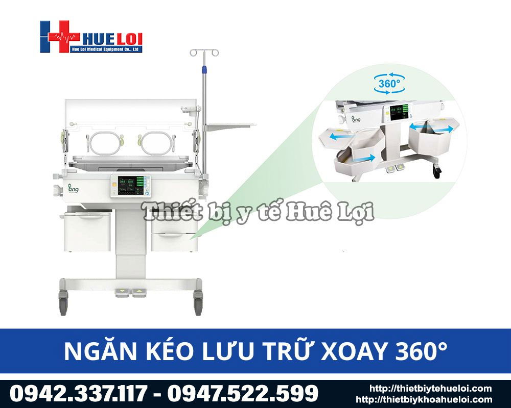 Thiết kế ngăn k&eacute;o xoay 360 độ lồng ấp Ecola