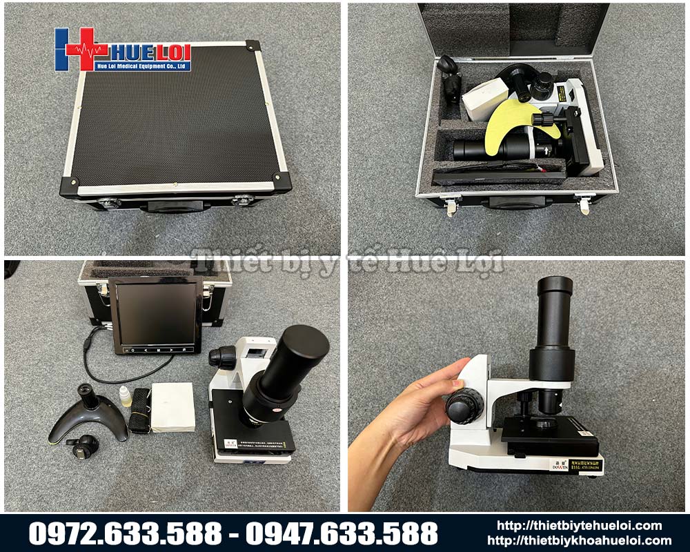 phụ kiện đầy đủ của kính hiển vi soi mạch máu cao cấp