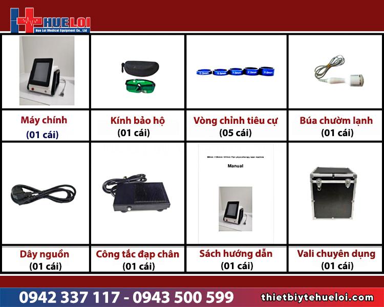 cấu hình của máy trị liệu bằng laser