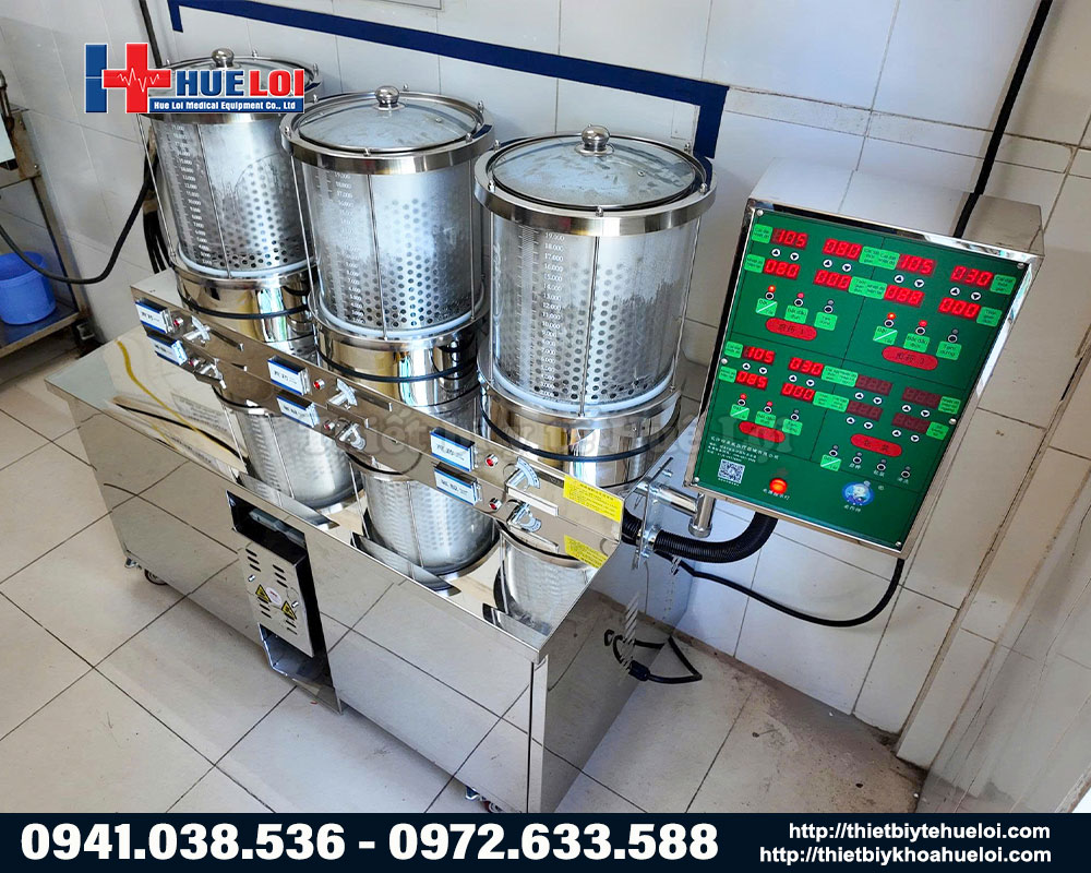 Máy sắc thuốc nồi pha lê tự động 3 nồi