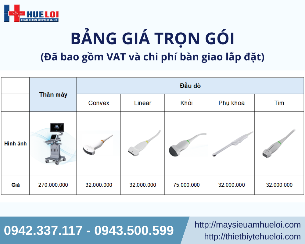 bảng giá máy siêu âm bàn đẩy