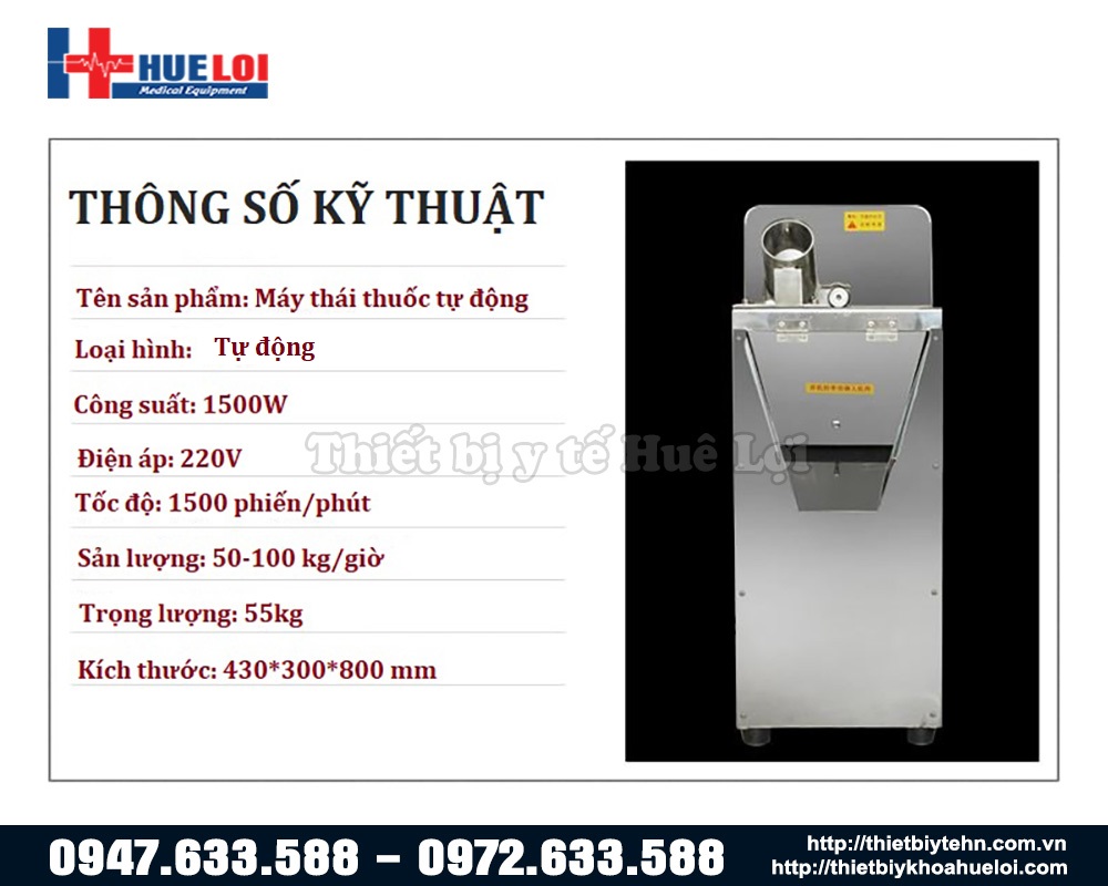 chi tiết thông số của may sắc thuốc