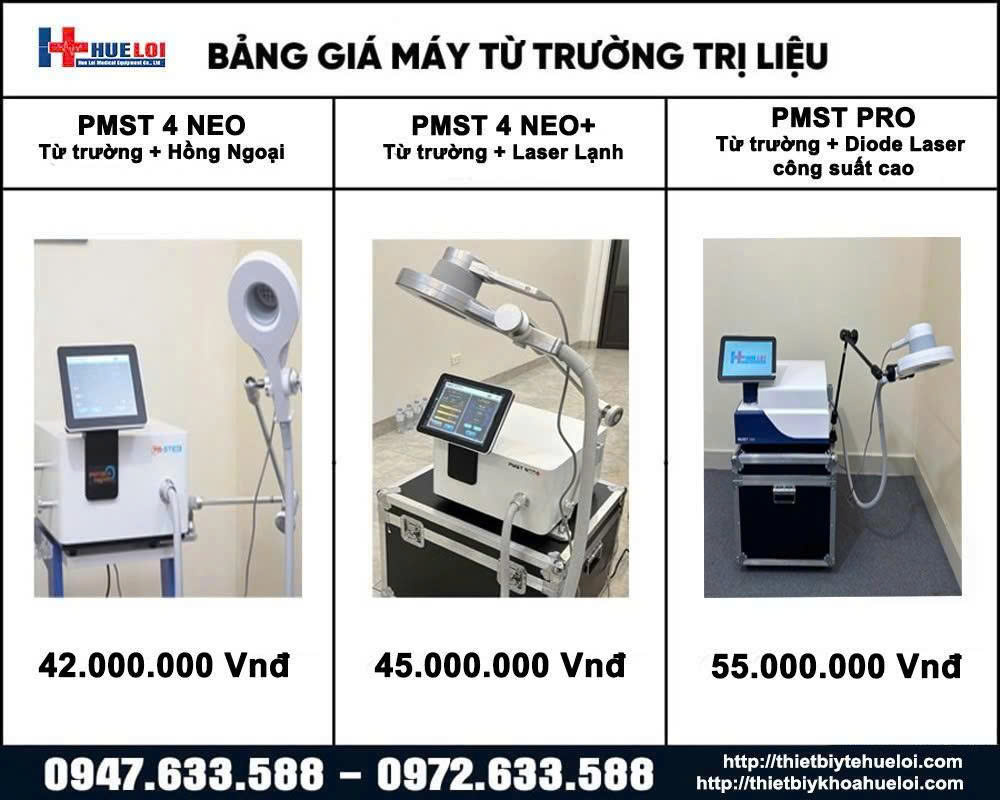 bảng giá các dòng máy từ trường trị liệu