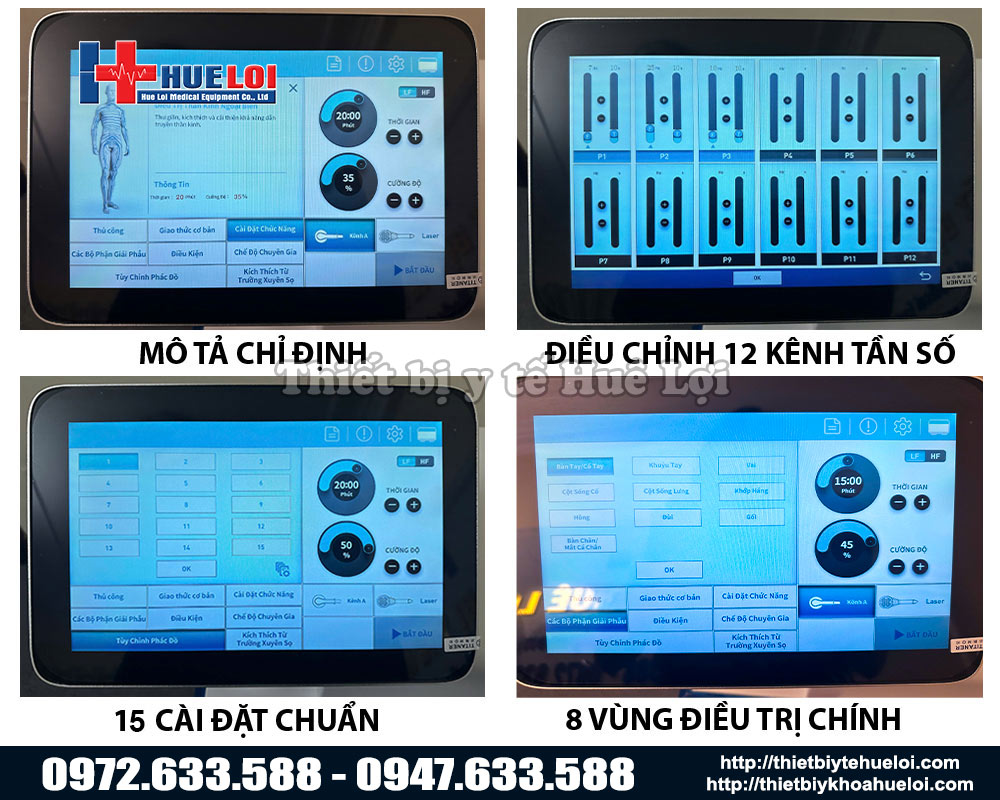màn hình hiển thị máy từ trường trị liệu
