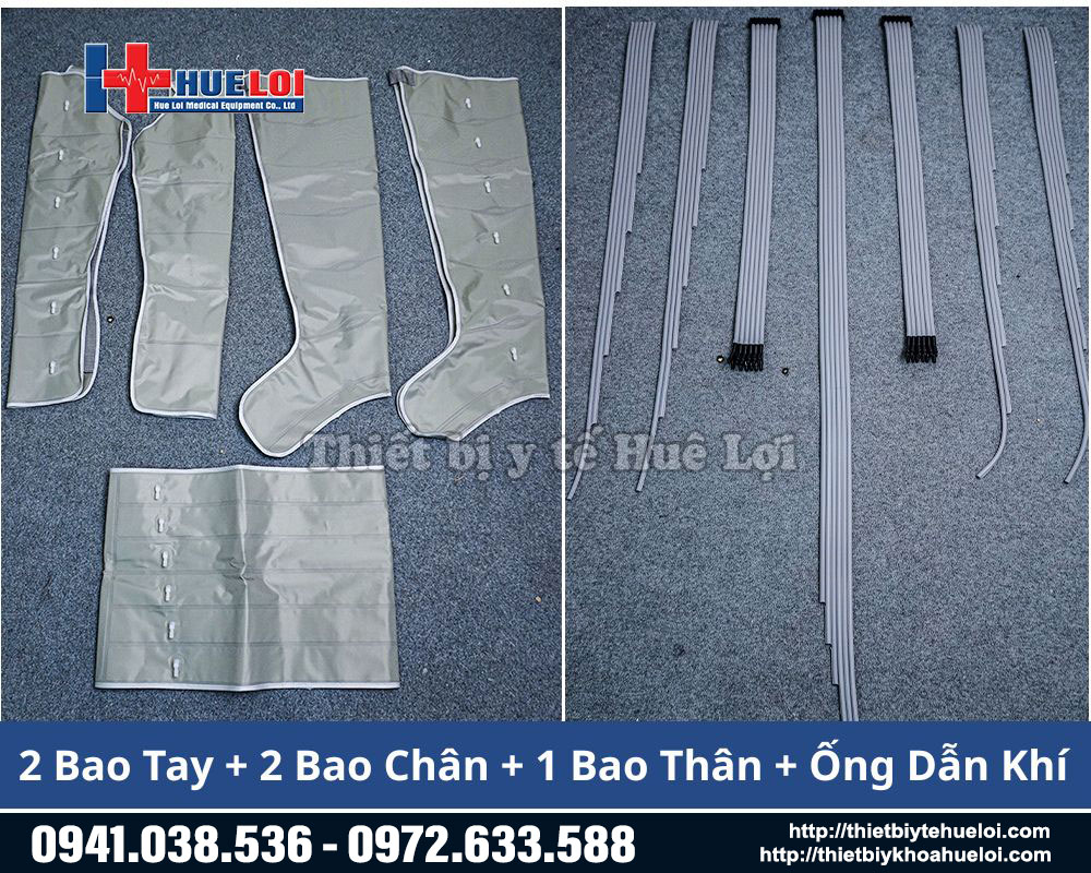 bộ phụ khiện m&aacute;y n&eacute;n &eacute;p trị liệu 6 khoang kh&iacute; 