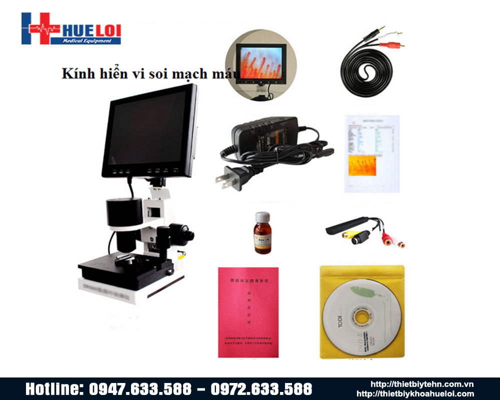 cấu hình và phụ kiện máy soi mạch máu