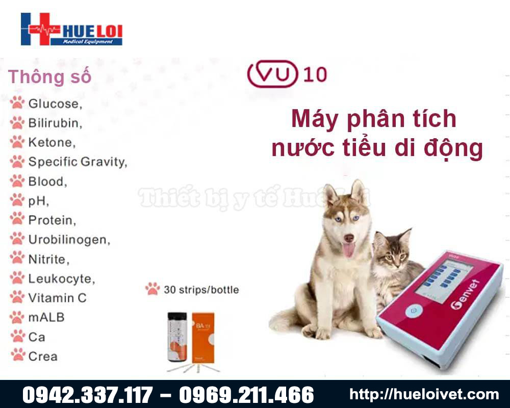 Các thông số đo của máy xét nghiệm nước tiểu vu10