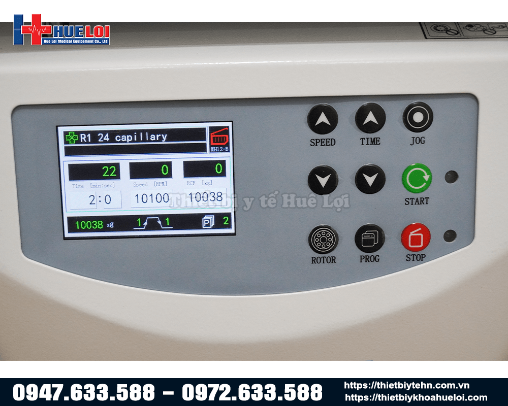 giao diện sử dụng của máy ly tâm hematocrit giá rẻ