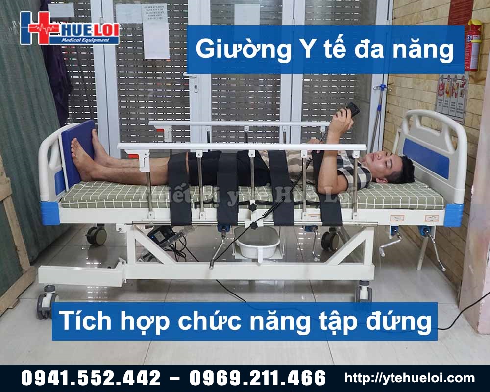 giường y tế kèm chức năng tập đứng