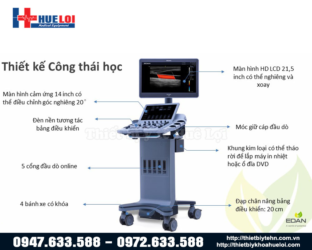 các bộ phận của máy siêu âm edan